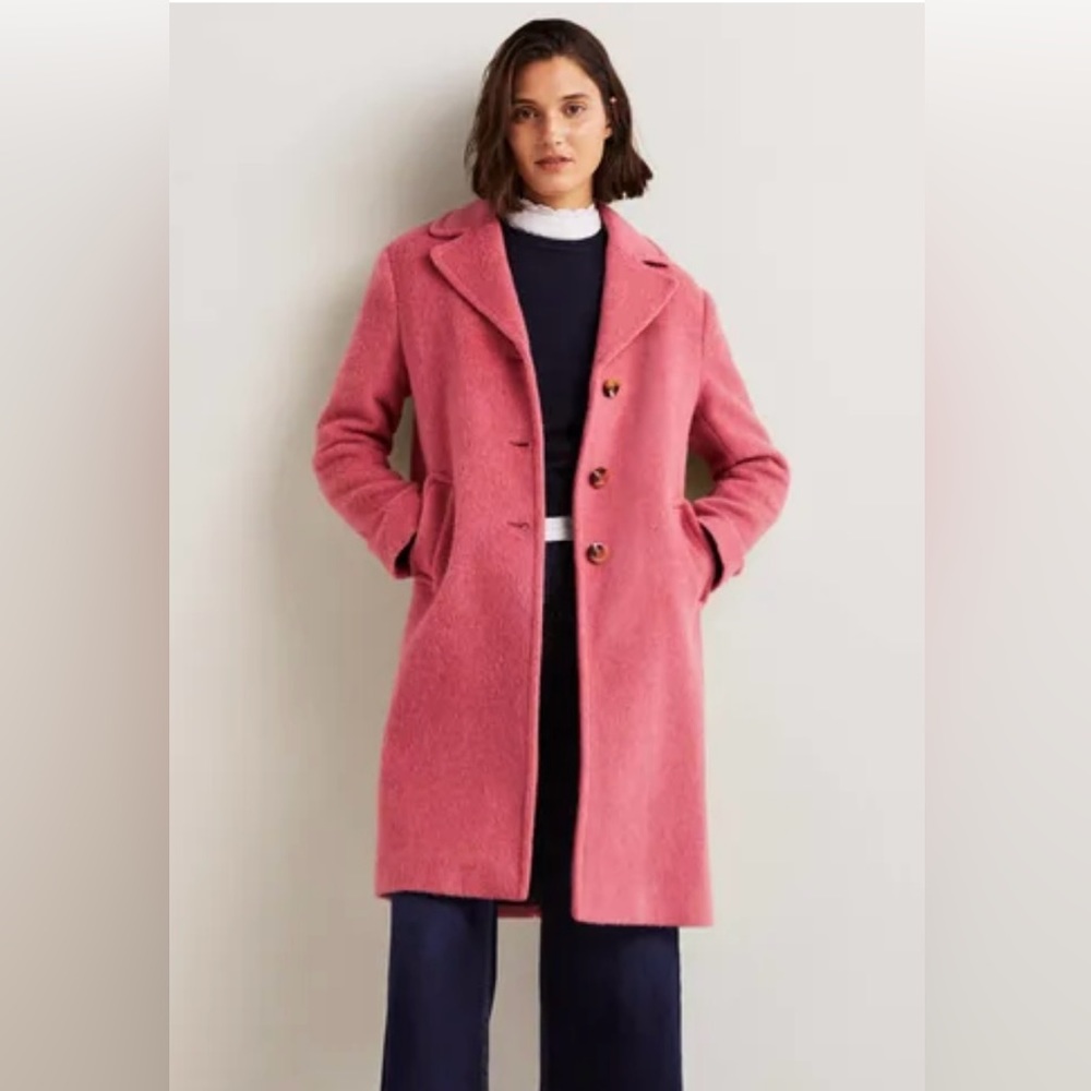 Boden Drawn Wool Coat - Dusty Red- Size 8P - NWT 
Fully lined